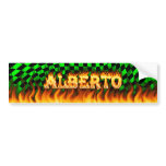 Alberto real fire and flames bumper sticker design