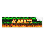 Alberto real fire and flames bumper sticker design