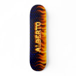 Alberto skateboard fire and flames design.