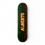 Alberto skateboard fire and flames design.