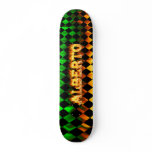 Alberto skateboard fire and flames design.
