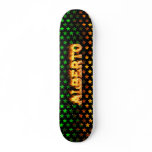 Alberto skateboard fire and flames design.