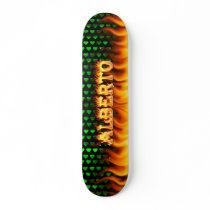 Alberto skateboard fire and flames design.