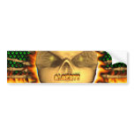 Alberto skull blue fire and flames bumper sticker
