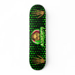 Alberto skull green fire Skatersollie skateboard