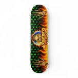 Alberto skull real fire and flames skateboard desi