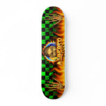 Alberto skull real fire and flames skateboard desi