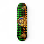 Alberto skull real fire and flames skateboard desi