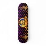 Alberto skull real fire and flames skateboard desi