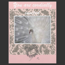 Albino Peacock Floral Celebration flyers