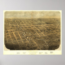 Albion Michigan 1868 Antique Panoramic Map