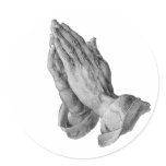 Albrecht Durer - Hands Praying Round Sticker