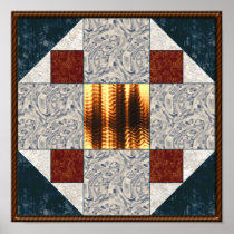 Album Block Patch in Green & Rust