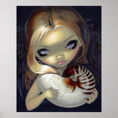 Alchemical Angel 2 ART PRINT gothic fairy nautilus by strangeling