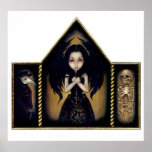 Alchemy Angel Art Print gothic skeleton Triptych