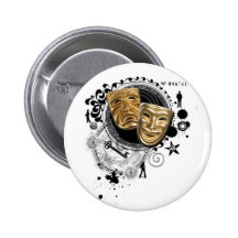Alchemy of Acting Drama Masks Button