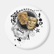 Alchemy of Acting Drama Masks Fridge Magnet