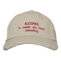 ALCOHOL EMBROIDERED BASEBALL CAP