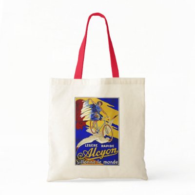Alcyon Cycles - Vintage Bicycle Art Tote Bag by VintageCabaret