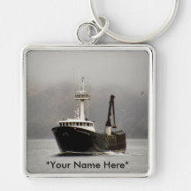 Aleutian No. 1, Crab Boat in Dutch Harbour, Alaska Keychain