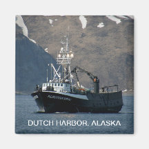 Aleutian Spray, Crab Boat in Dutch Harbour, AK Refrigerator Magnets