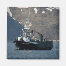 Aleutian Spray, Crab Boat in Dutch Harbour, Alaska Fridge Magnet