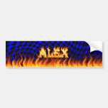 Alex real fire and flames bumper sticker design