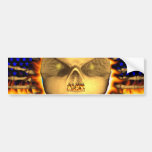 Alex skull blue fire and flames bumper sticker des