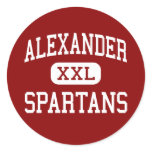 Alexander - Spartans - High School - Albany Ohio Round Sticker
