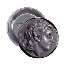 Alexander the Great Coin Pinback Buttons