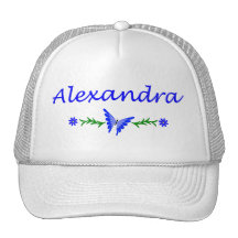 Alexandra (Blue Butterfly) Mesh Hat