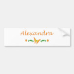 Alexandra (Orange Butterfly) Bumper Stickers