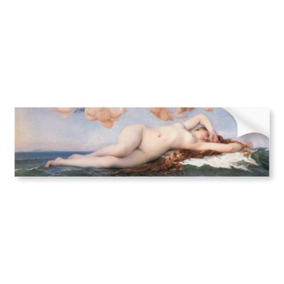Alexandre Cabanel The Birth of Venus Bumper Sticke Bumper Sticker by WorksOfBeauty