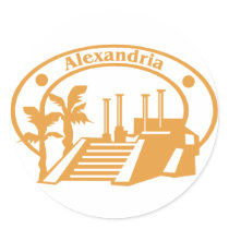 Alexandria Stamp Round Sticker