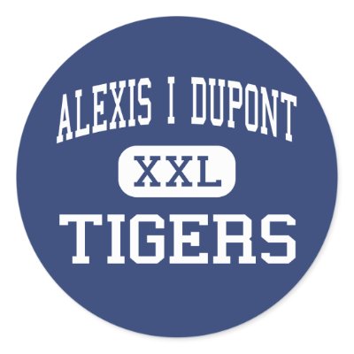 Alexis I Dupont Tigers Middle Wilmington Round Sticker by customteamsportswear