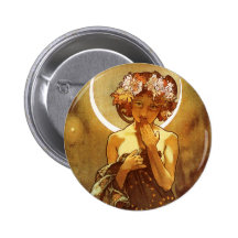 Alfons Mucha: Luna Buttons
