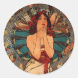Alfons Mucha Monaco Monte Carlo Round Sticker