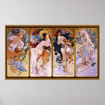 Alfons Mucha ~ The four seasons Poster