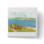 Alfred Sisley - Flussufer 1890 Geese Donkey Cart buttons