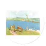 Alfred Sisley - Flussufer 1890 Geese Donkey Cart Sticker
