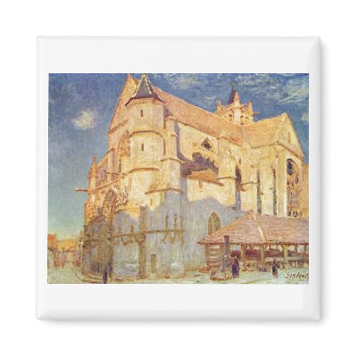 Alfred Sisley -  Kirche von Moret 1893 Oil Church by inquester