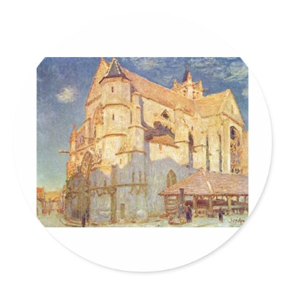 Alfred Sisley -  Kirche von Moret 1893 Oil Church by inquester