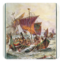 Alfred's galleys attacking the Viking Dragon Sticker