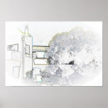 Algarve Villa Digital Sketch Posters