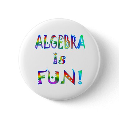 Algebra is Fun Pinback Buttons by SchoolAids