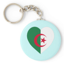 Algeria Flag Heart Key Chain