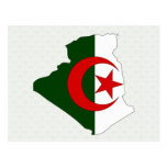 Algeria Flag Map full size Postcards