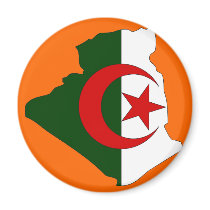 Algeria flag map refrigerator magnet