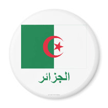 Algeria Flag with Name in Arabic