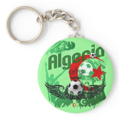 Algeria grunge art Football fans Algerie gifts Key Chains by SoccerJersey